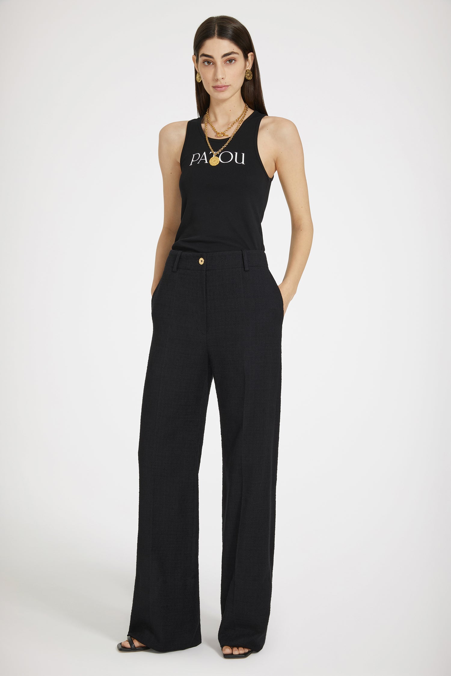 Patou Iconic pantalon tweed coton noir 34-44