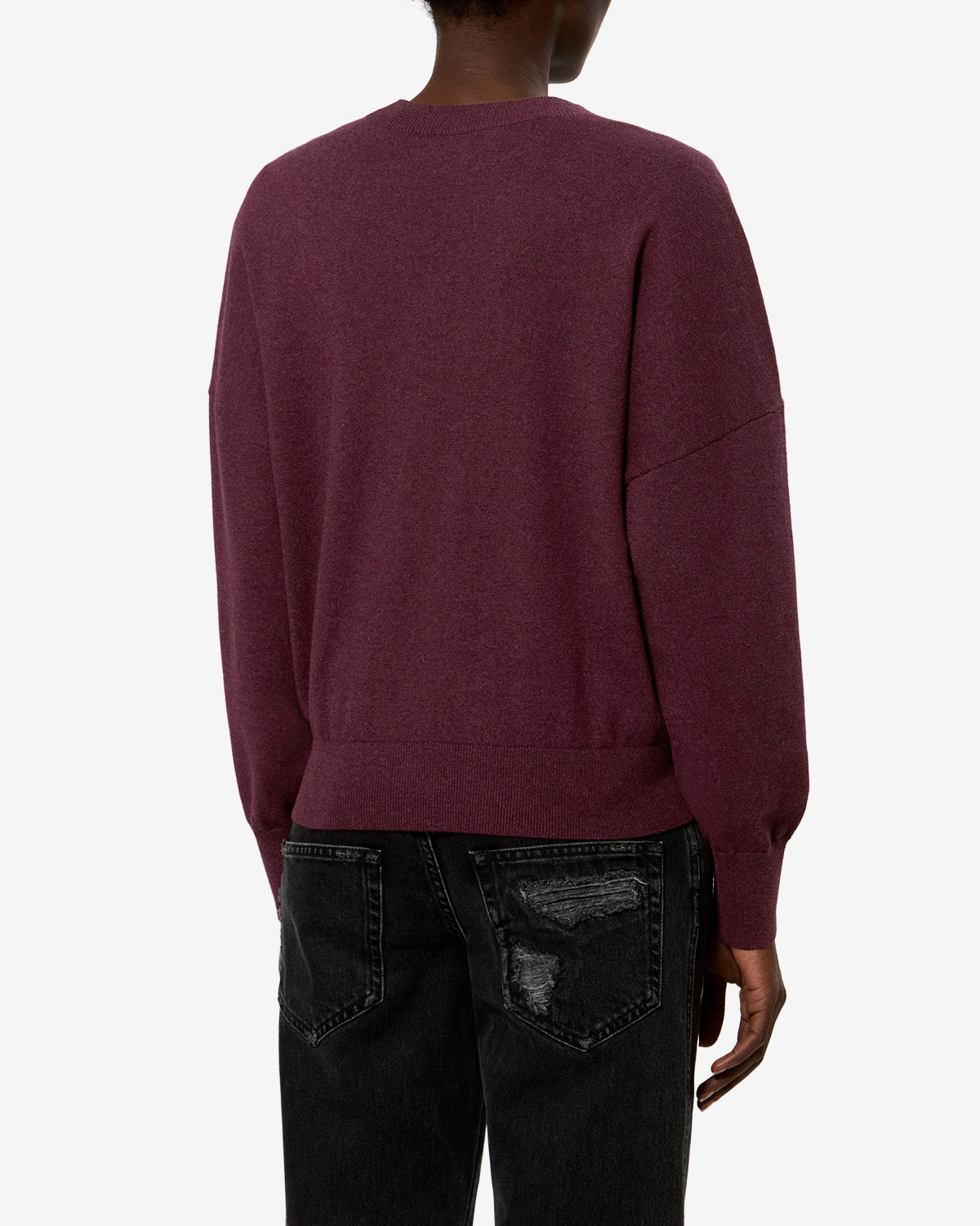 Isabel Marant Mailles Marisans pull bordeaux coton laine logo