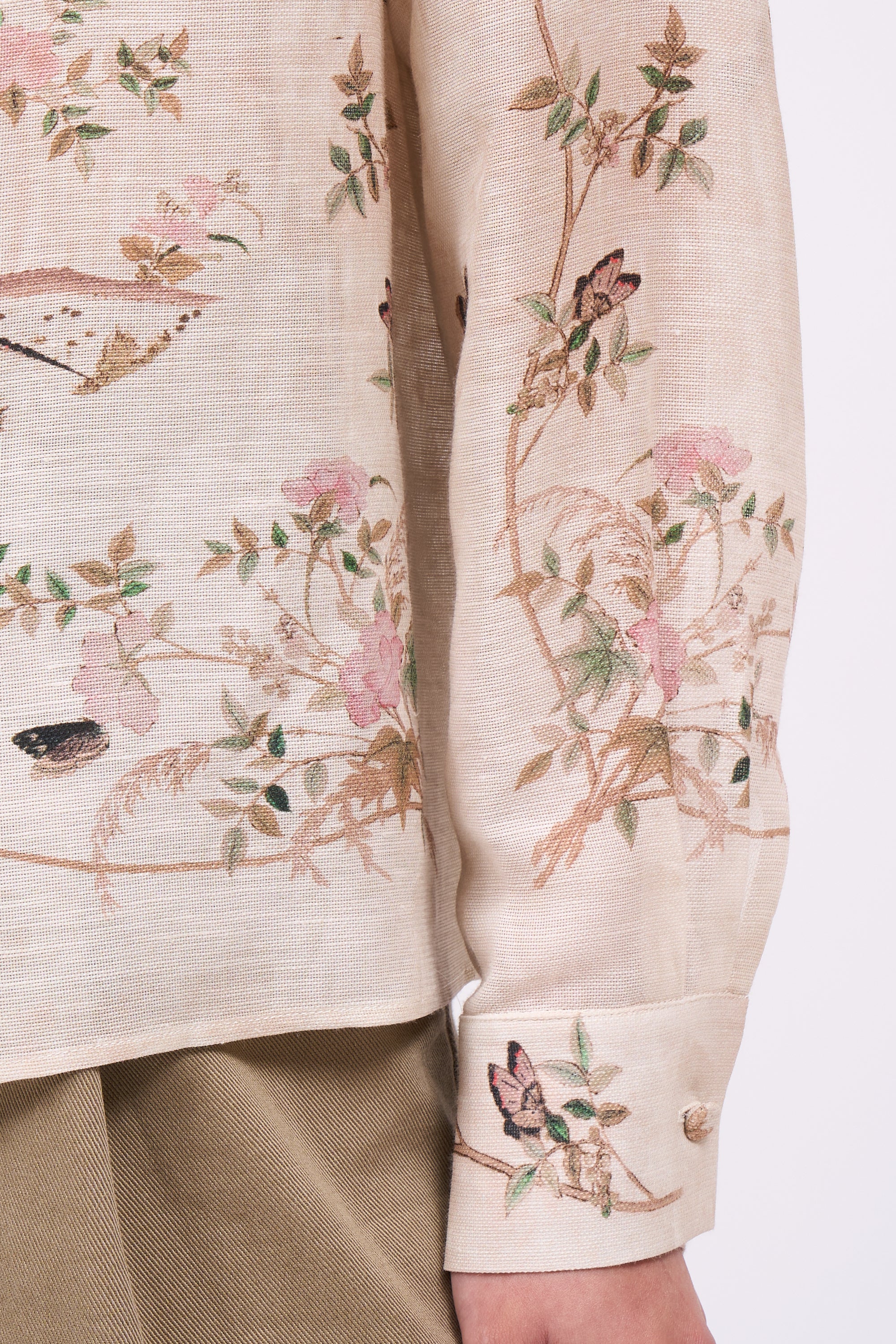 Paul & Joe Chardonnet chemise droite lin soie beige clair