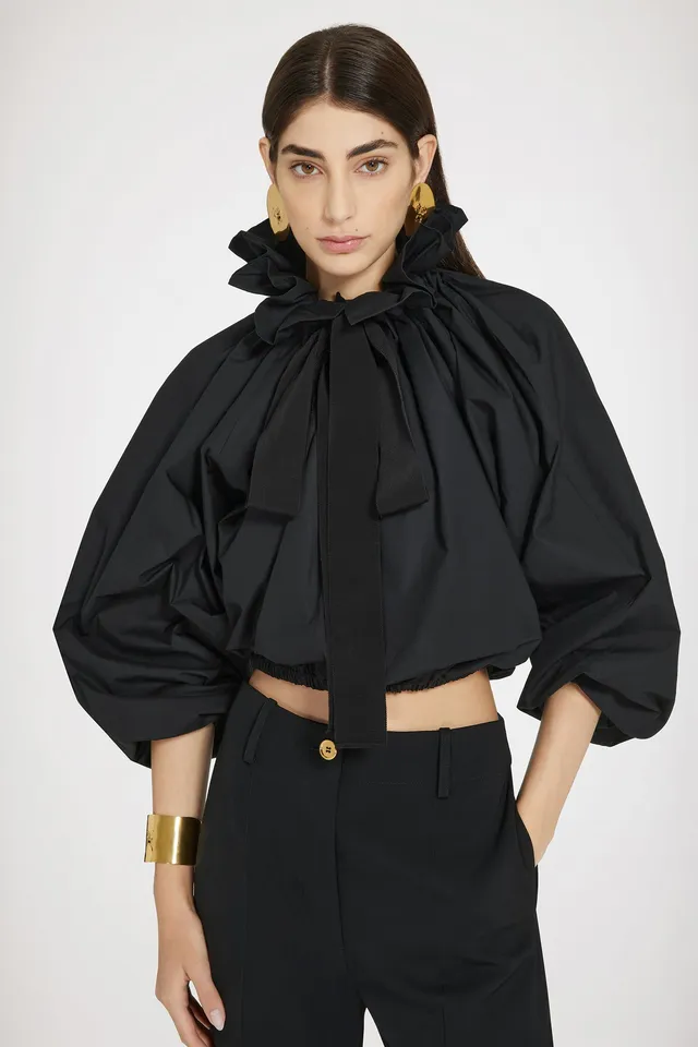Patou TO032 crop top coton bio noir Total Eclipse