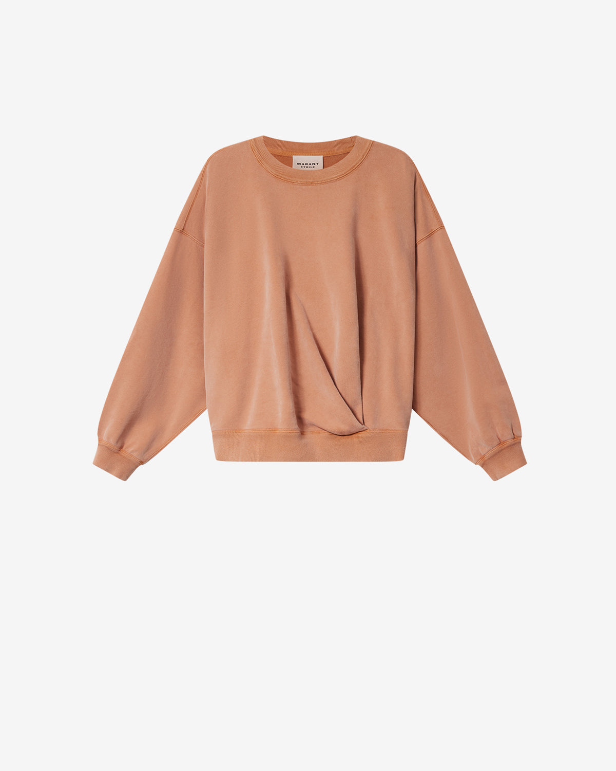 Isabel Marant Sauria sweatshirt coton orange drapé logo dos