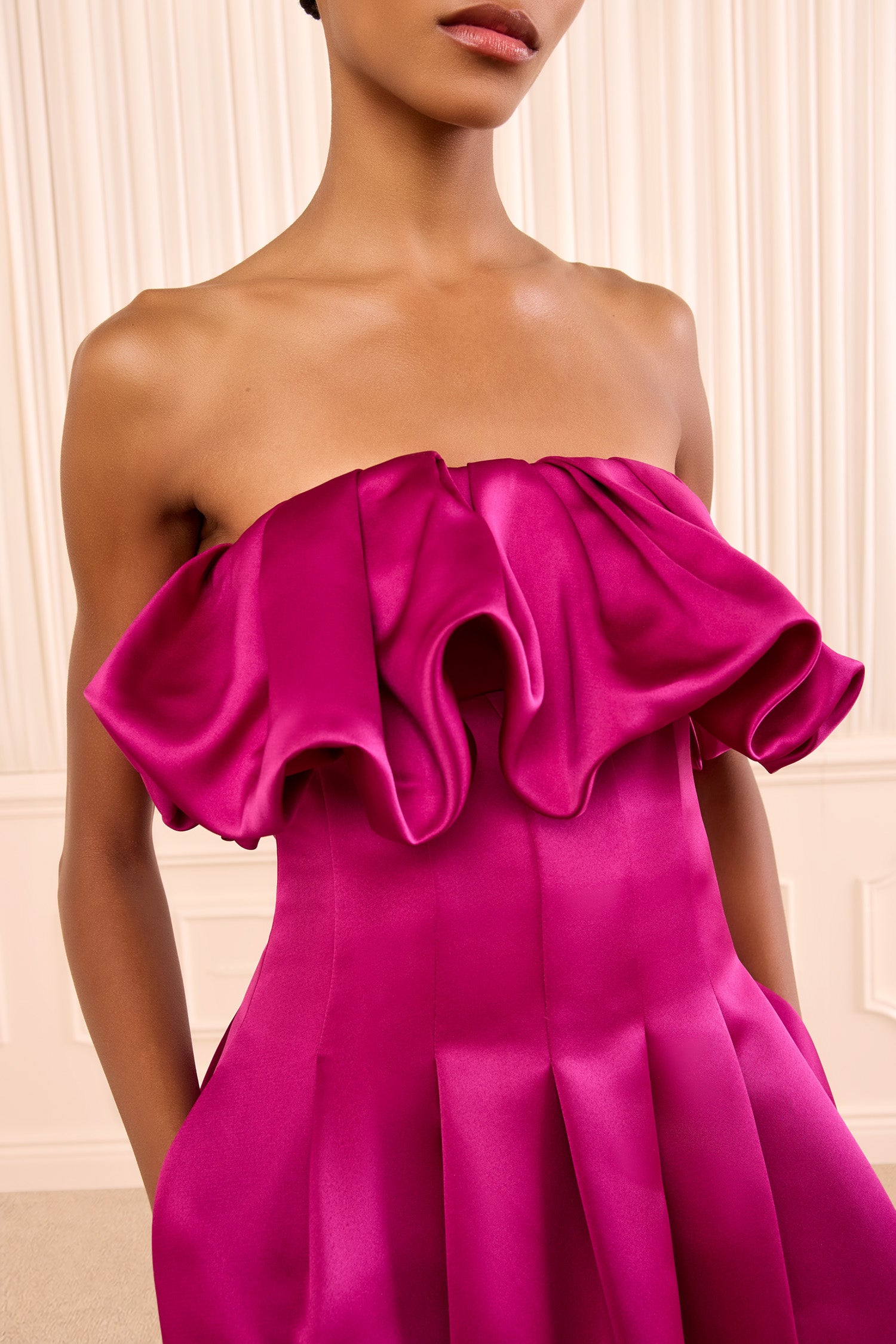 Ulla Johnson Cosima FA260121 robe bustier satin Orchid midi