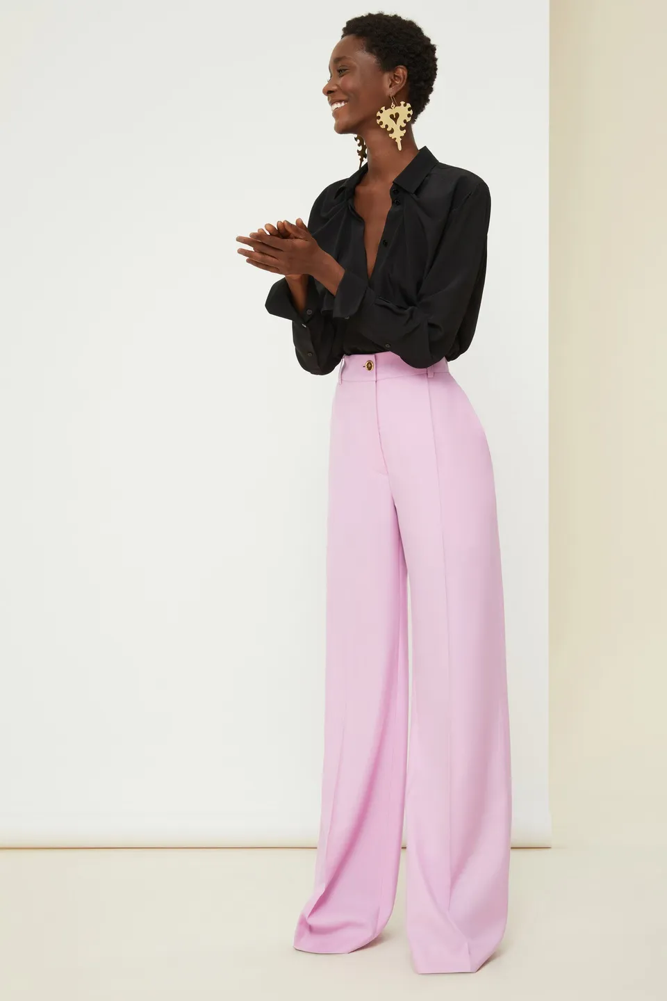 Patou TR002 pantalon tailleur laine éco lavande