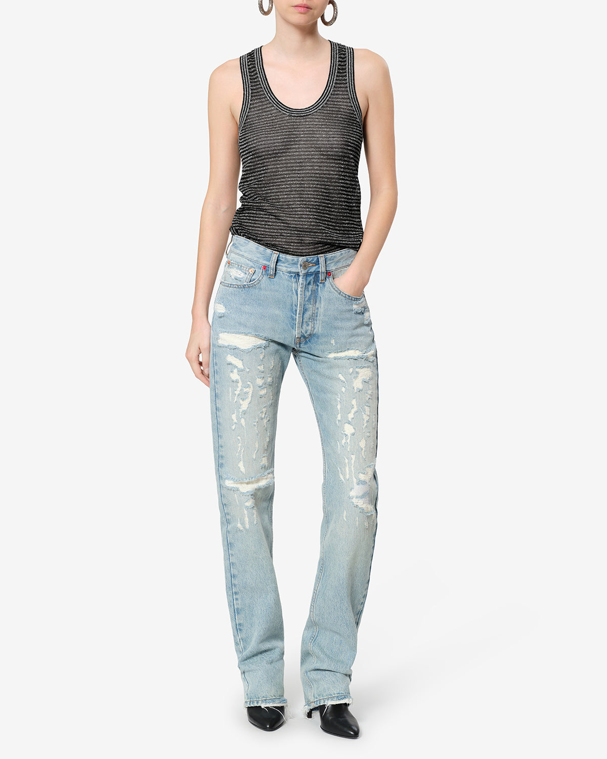 Isabel Marant Cevara PU0992FA débardeur noir lurex