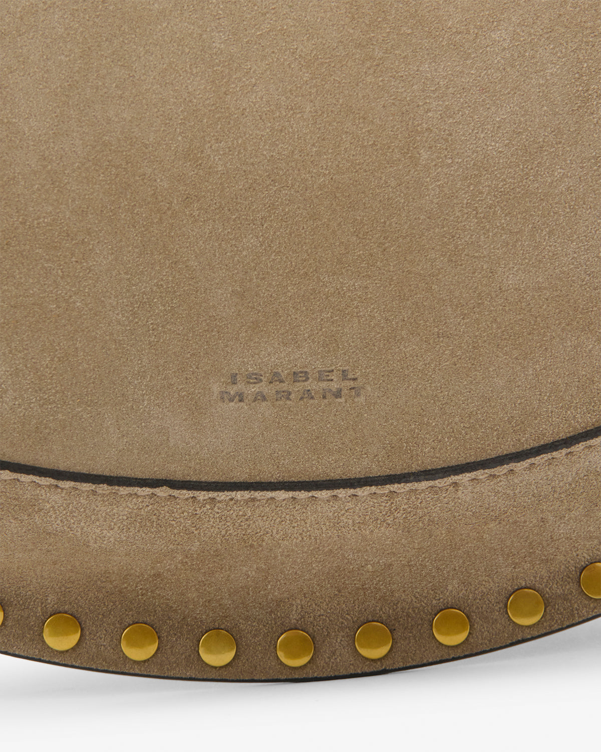 Isabel Marant Oskan Moon sac cuir velours taupe fumé