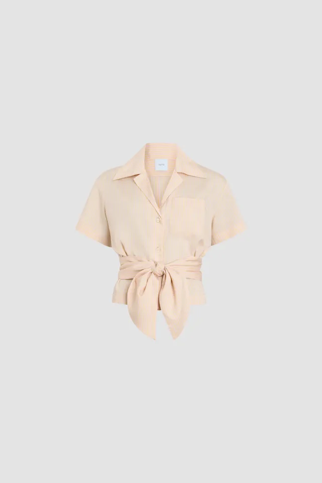 Patou BL05802515971 chemise rayée nouée plage soie