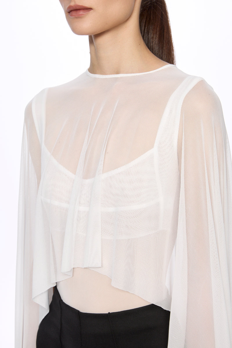 ATU Body Couture Two-piece sets body mesh cape blanche