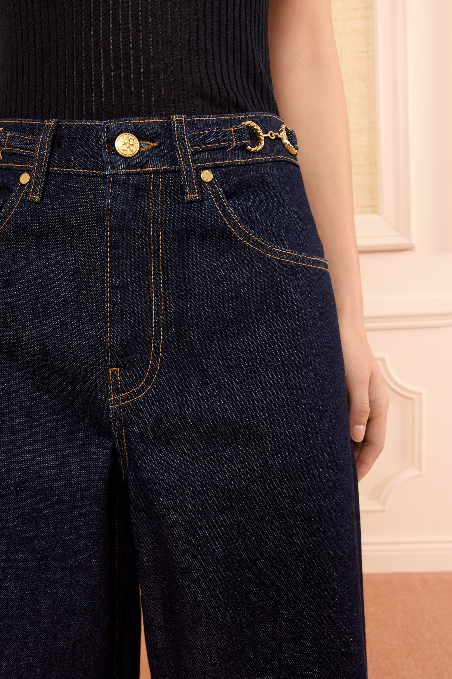 Ulla Johnson Rowan UJ9904091 jean culotte Tigris coton bleu
