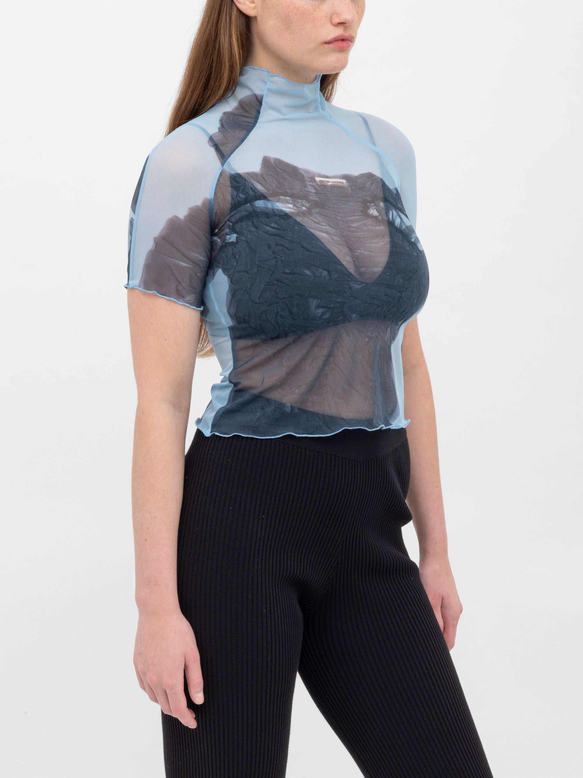 Ester Manas Tops Printed Top haut Blue Scan