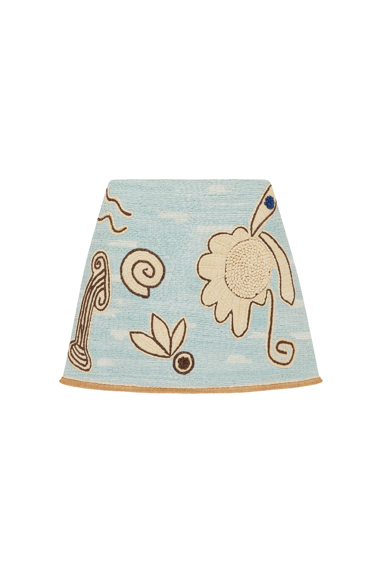 Alemäis Azar Raffia jupe mini raphia brodée viscose