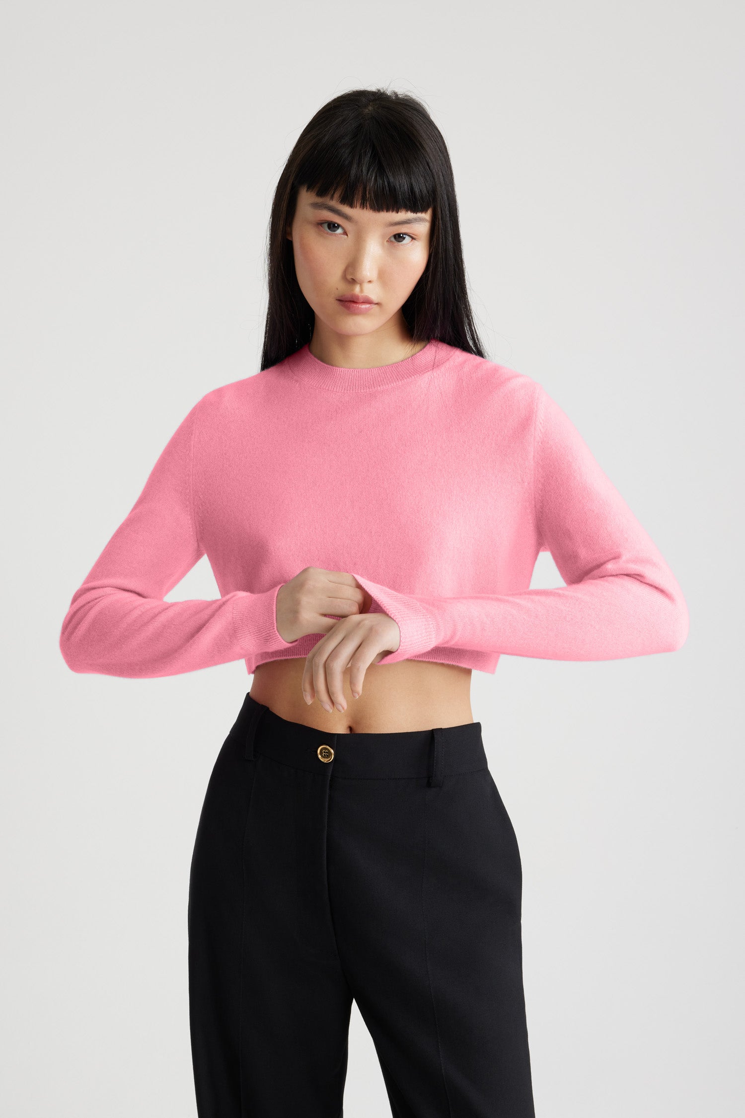 Patou Pull Cropped Laine Cachemire Rosebloom KN220