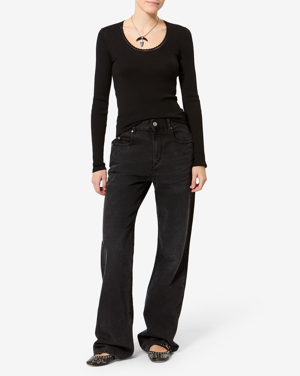 Isabel Marant Selenie pull noir soie coton