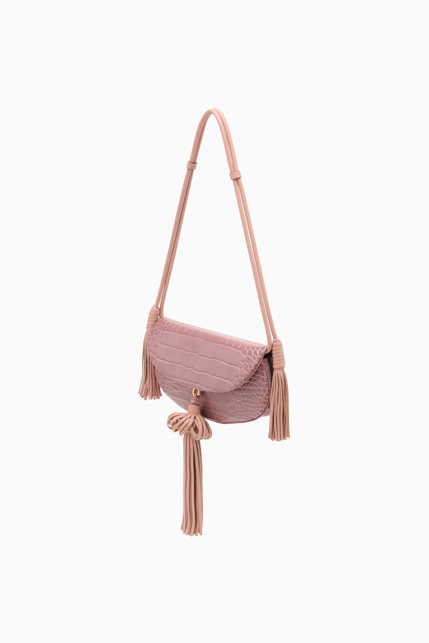 Ulla Johnson Paloma Flap Tassel sac rose Rosa pompon