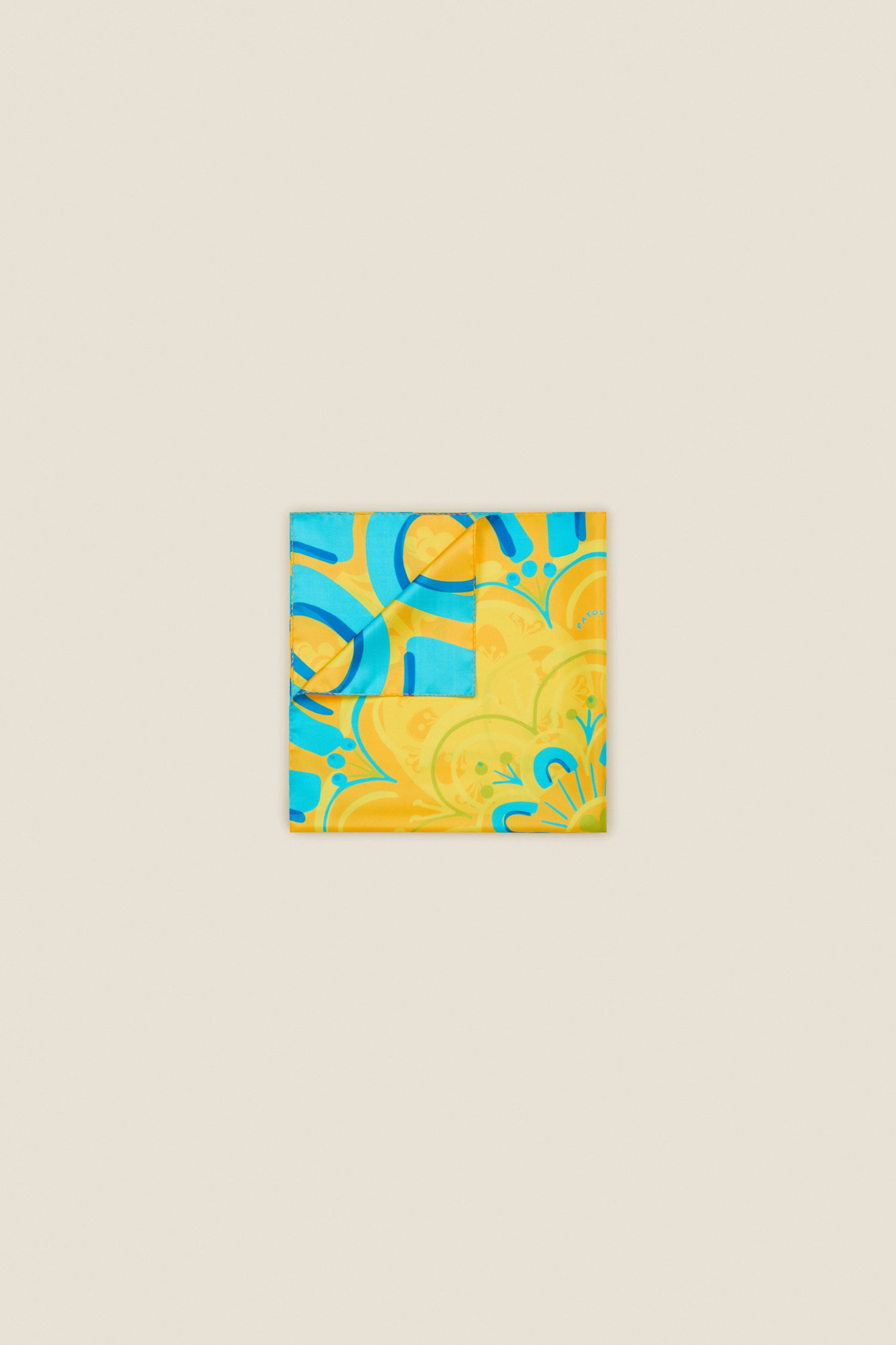 Patou AC013 foulard soie imprimé floral miel