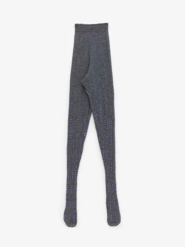 Ester Manas Pants Beaded Open-Knit Wool Legging laine à perles
