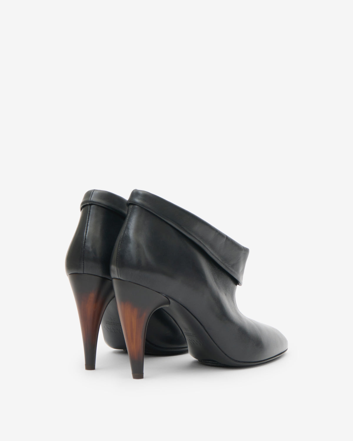 Isabel Marant Janela bottines cuir noir talon 9 cm bout amande