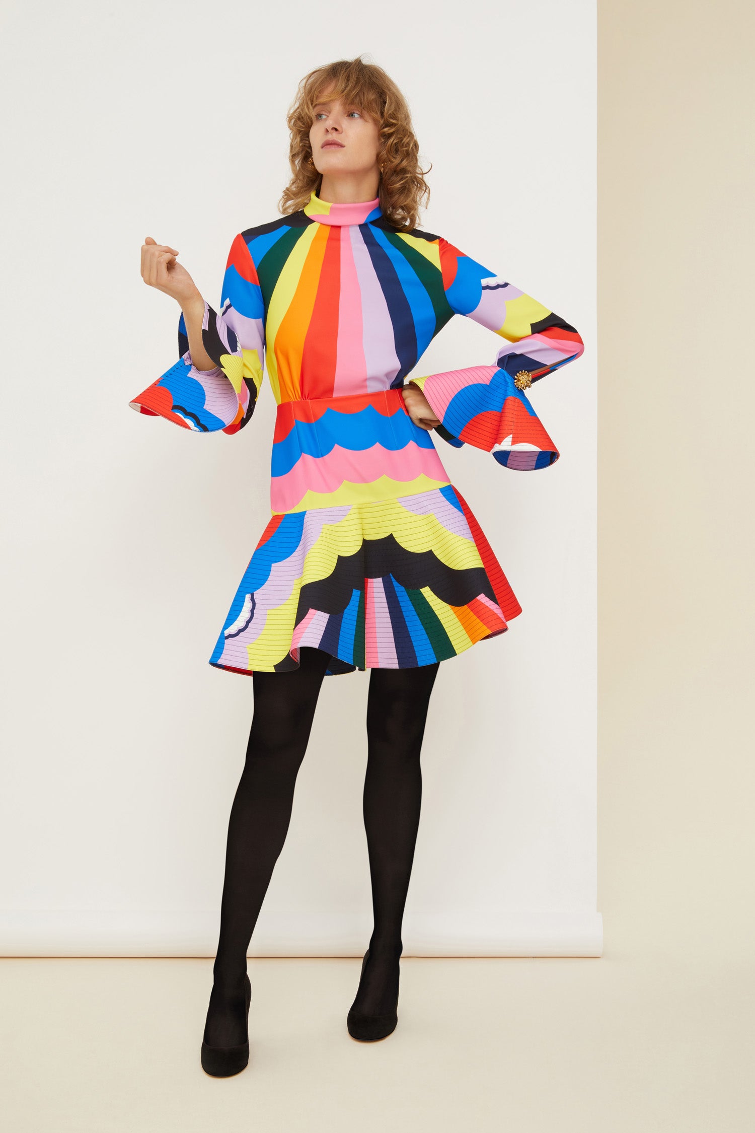 Patou DR064 robe mini cady imprimé psychédélique
