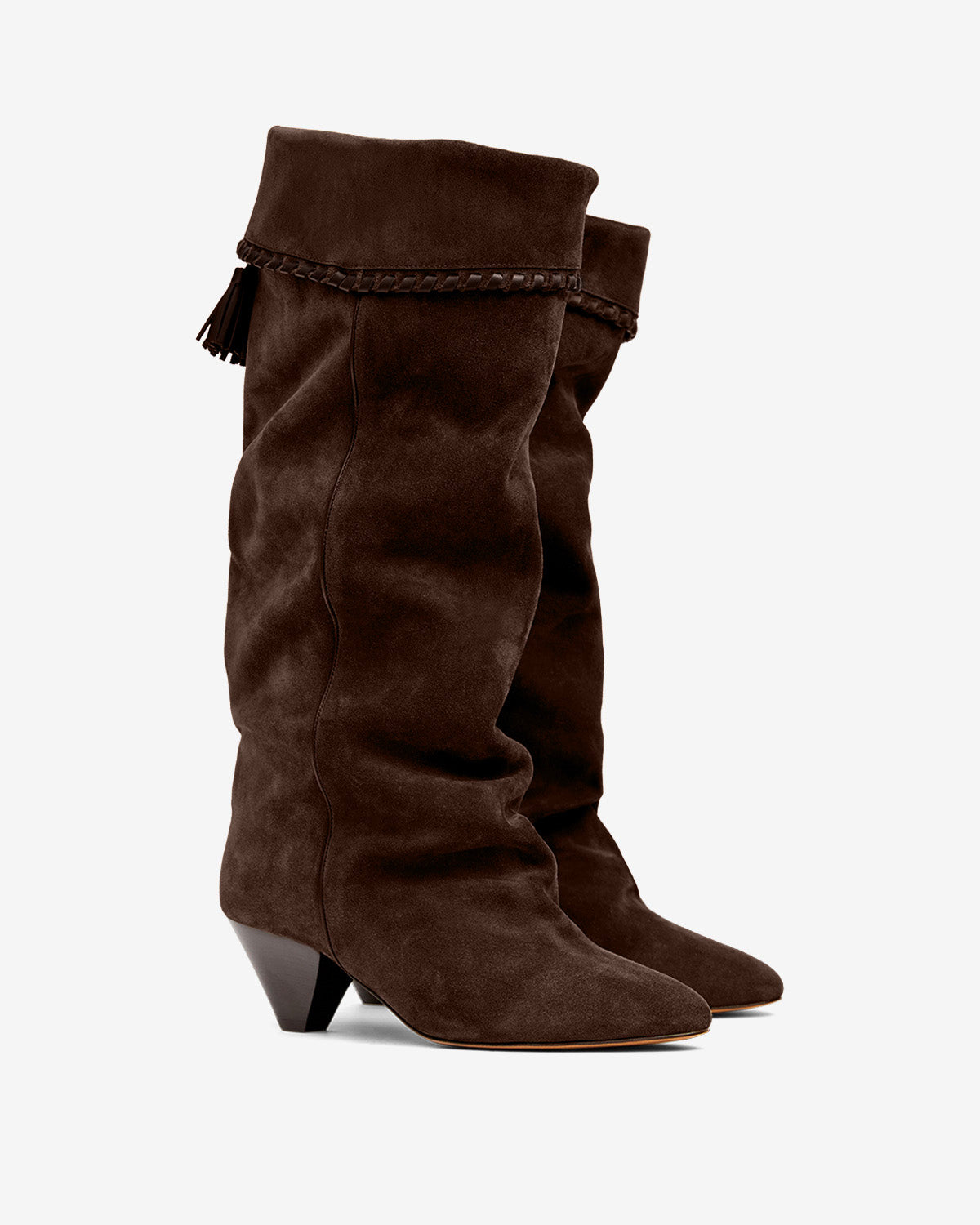 Isabel Marant Elita bottes chocolat cuir 5,5 cm