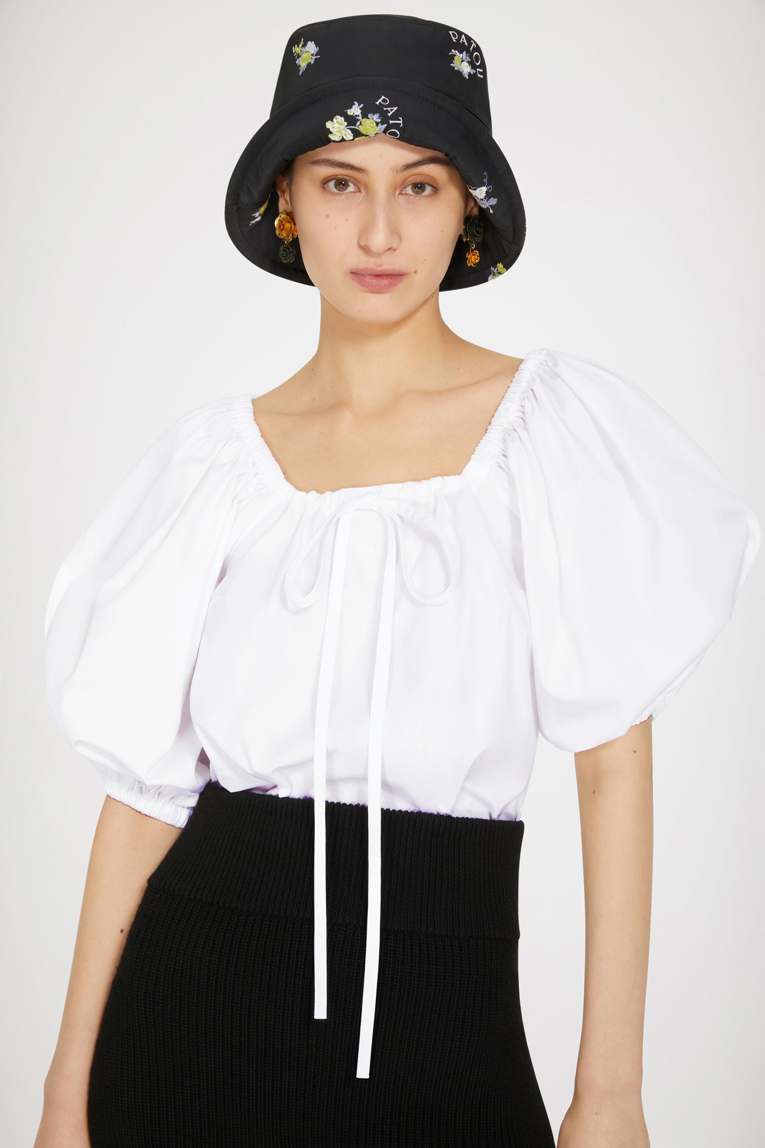 Patou TO030 top blanc coton bio col carré