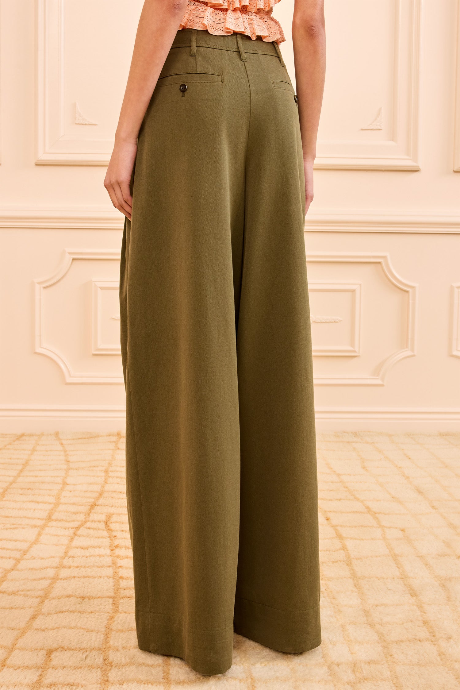 Ulla Johnson Motherwell SP260401 pantalon large coton pinon