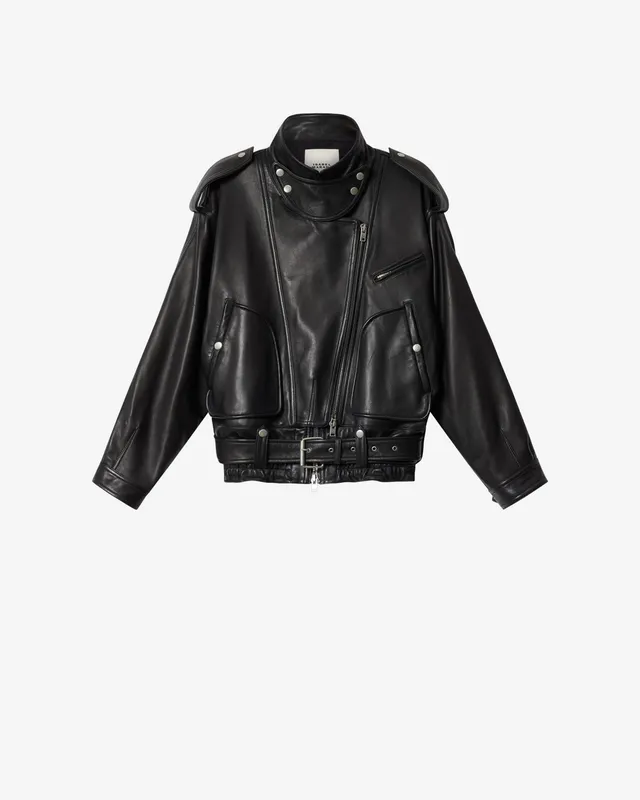 Isabel Marant Farza veste cuir agneau noir