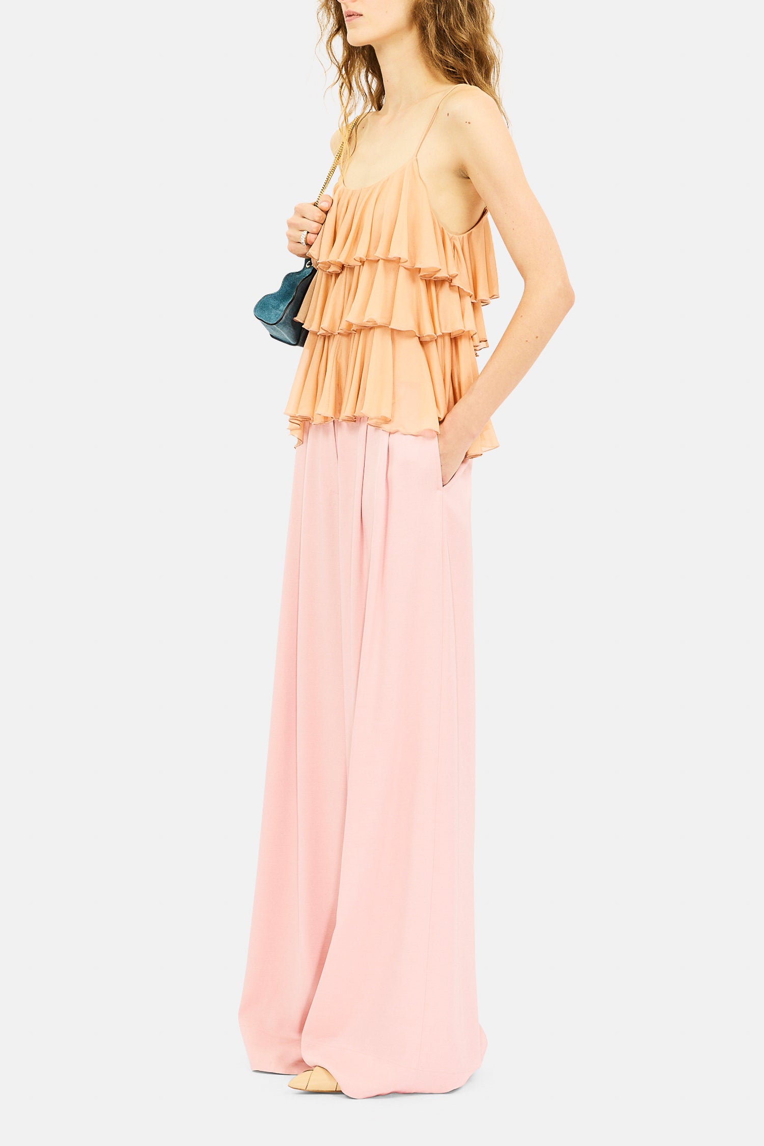Ulla Johnson Motherwell pantalon large Peony viscose-laine