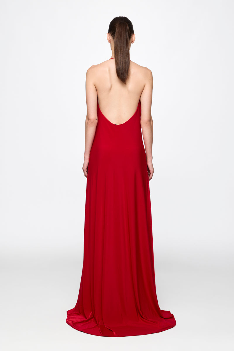 ATU Body Couture Slip Dress robe longue S/M jersey rouge