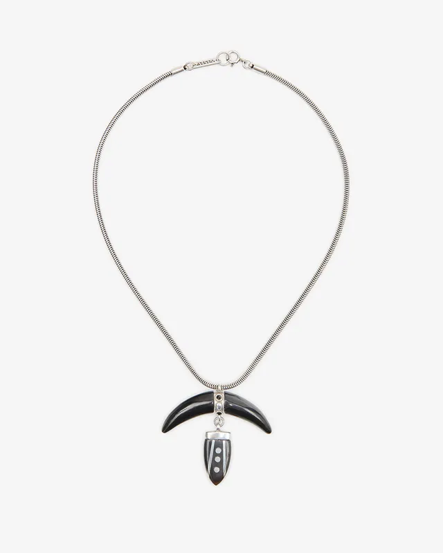 Isabel Marant Cala collier noir et argenté corne