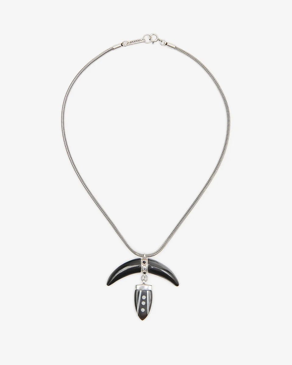 Isabel Marant Cala collier noir et argenté corne