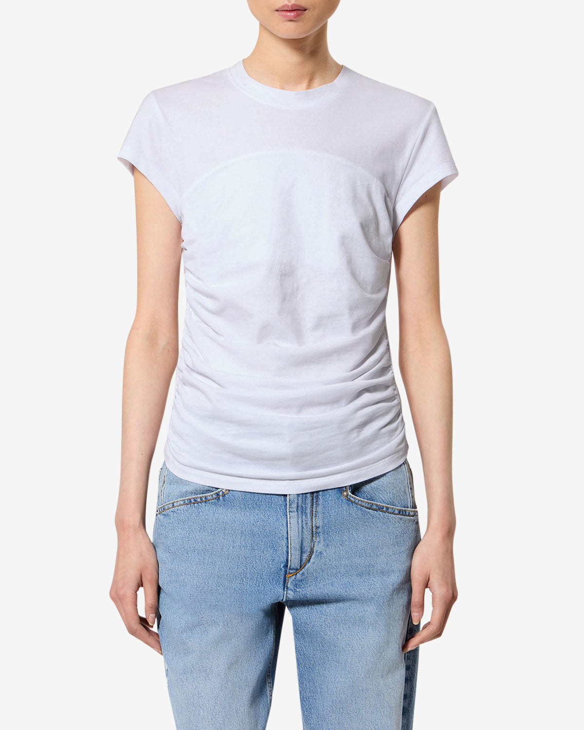 Isabel Marant Maelie TS0275FA-A1N41I T-shirt blanc froncé