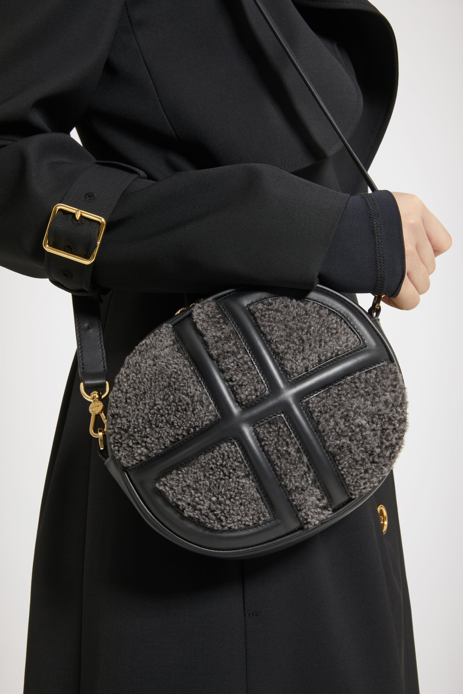 Patou Le JP BA006 sac shearling cuir anthracite TU
