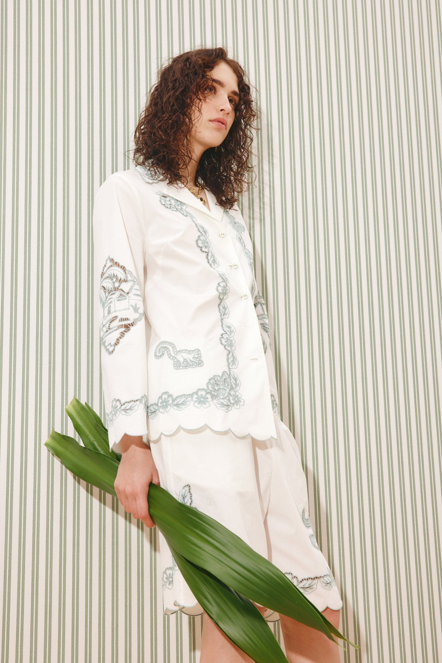 Alemäis Louie chemise coton broderie col camp