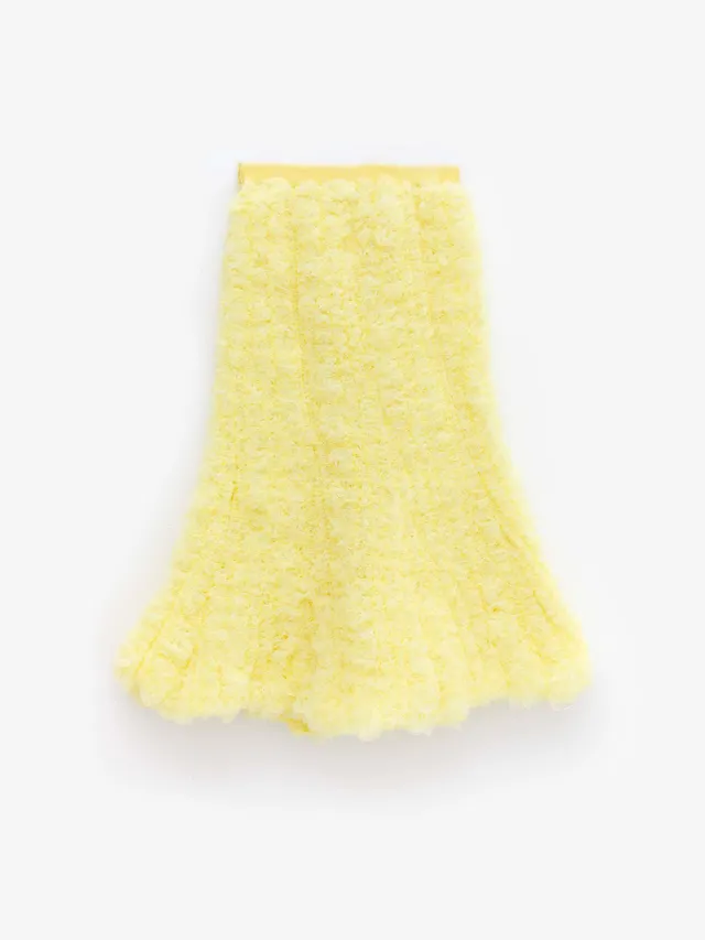 Ester Manas Mesh & Wool Sculptural Midi Skirt jupe laine