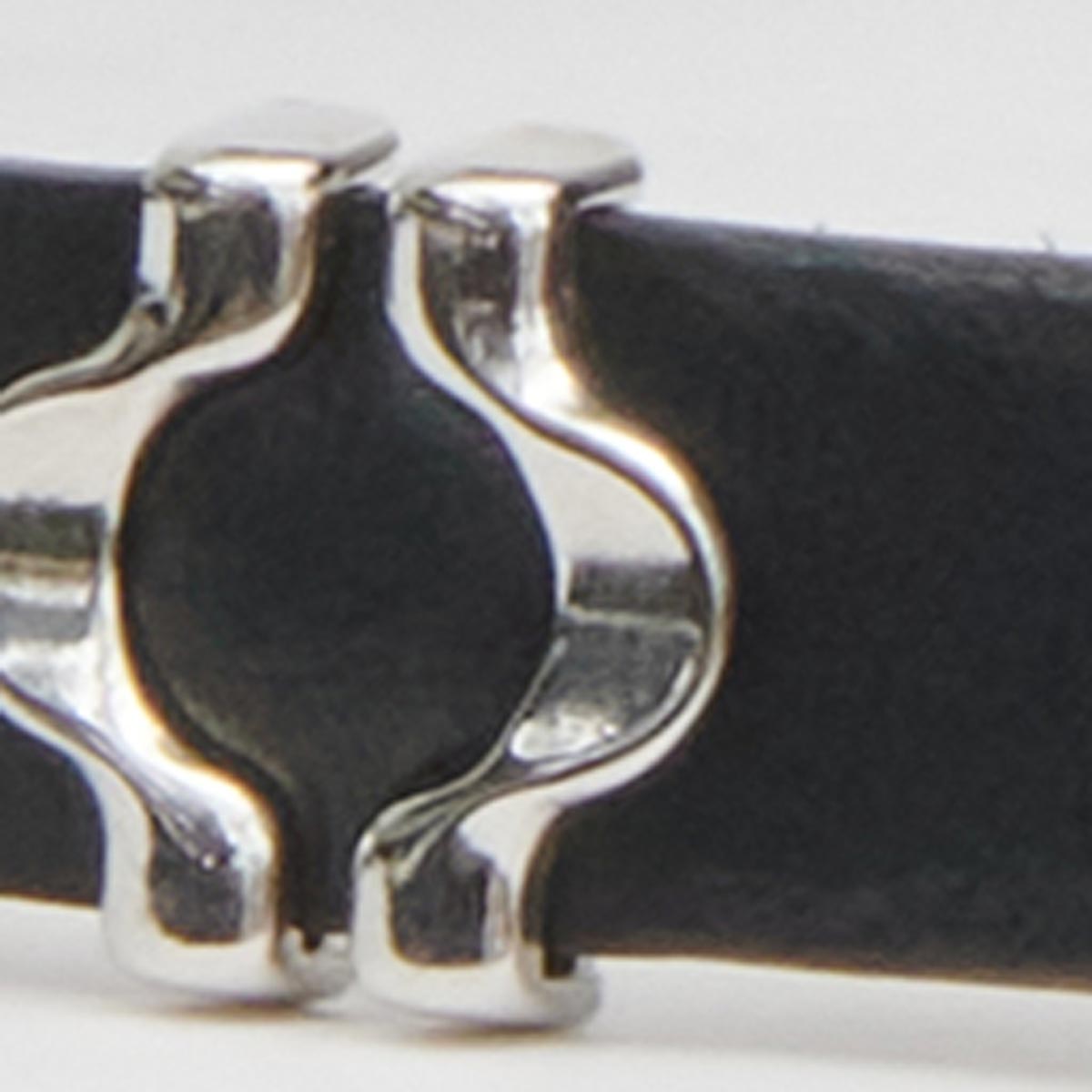 Isabel Marant Odena ceinture cuir noir argenté 1,5 cm