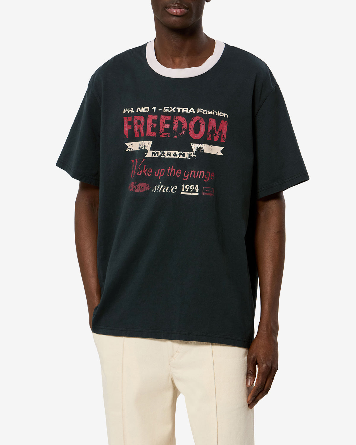 Isabel Marant Hiroe t-shirt noir délavé coton loose