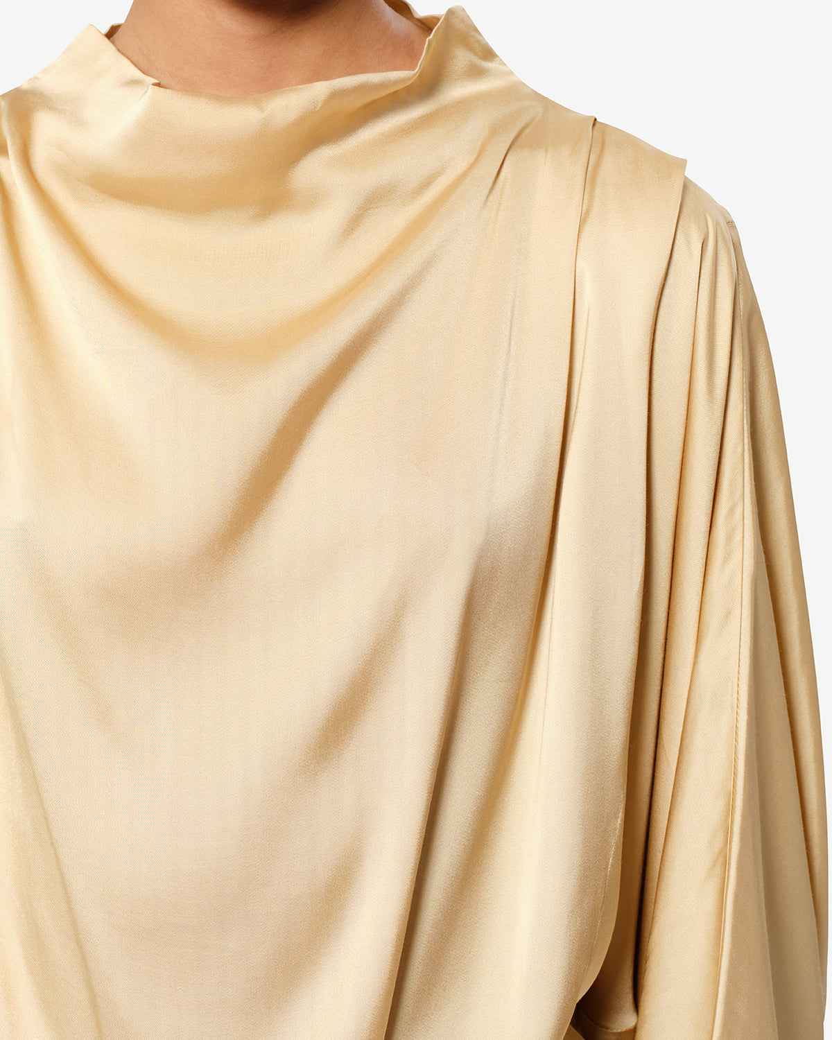 Isabel Marant Neline robe satin beige drapée courte