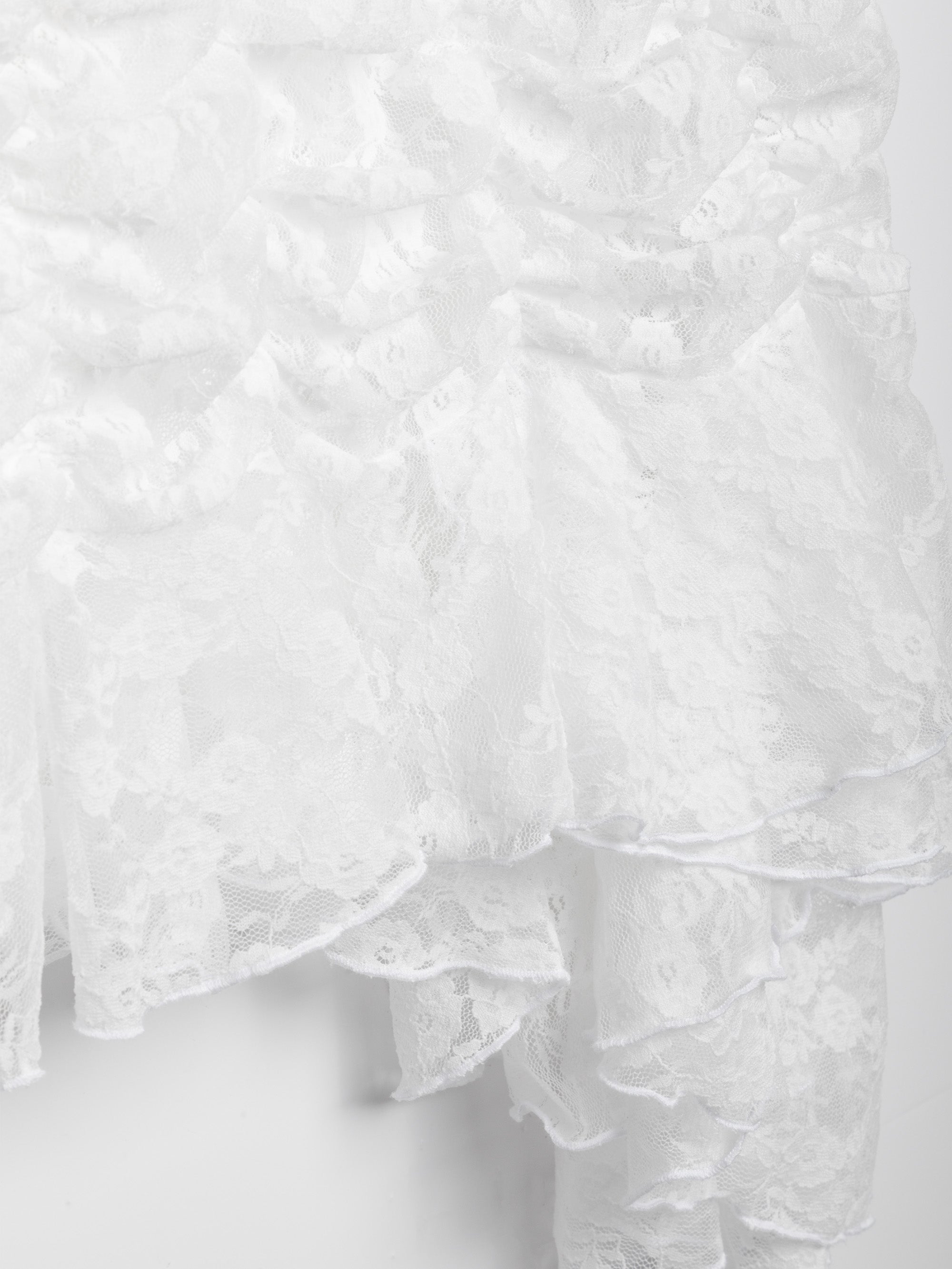 Ester Manas White Lace Signature mini jupe blanche dentelle