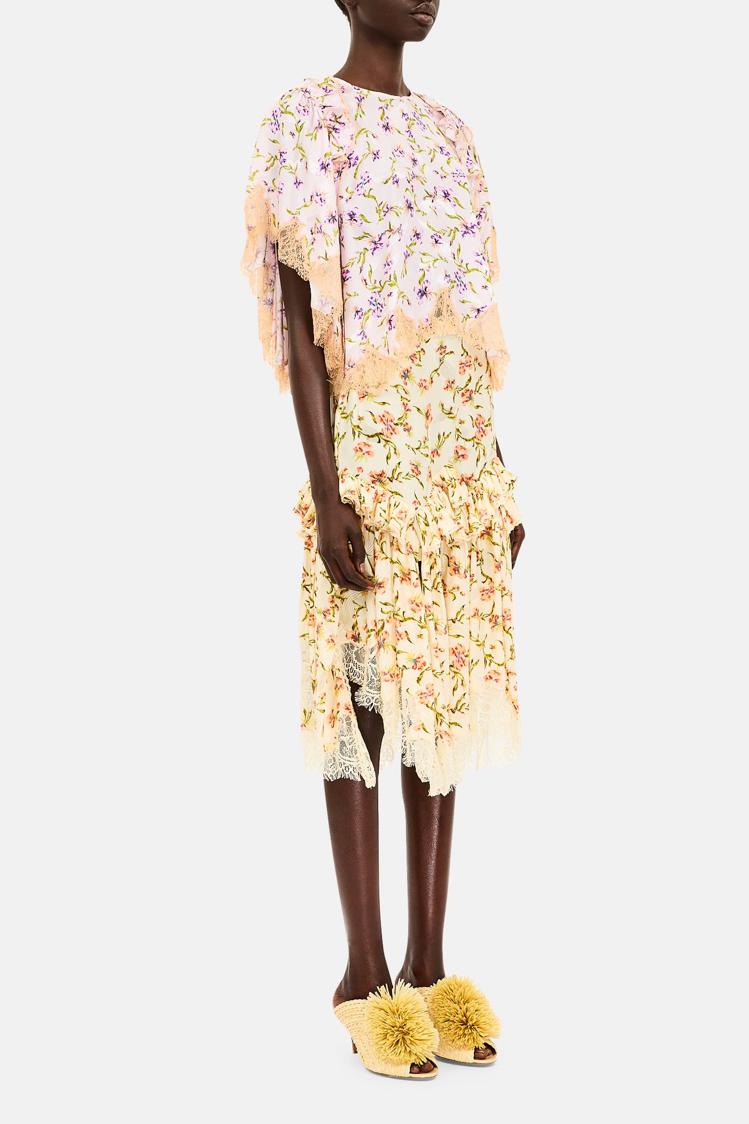 Ulla Johnson Isolina SP270320 jupe midi Opal dentelle