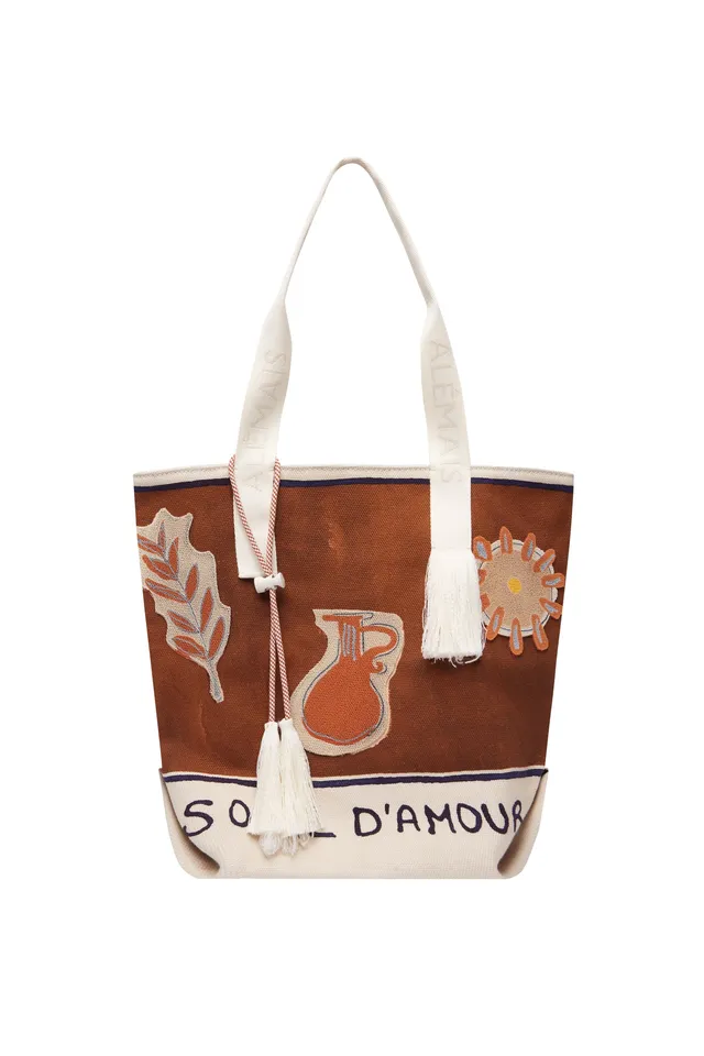 Alemäis Soleil d’Amour tote sac coton imprimé taille unique