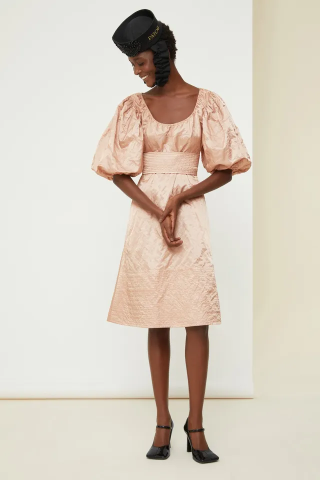 Patou DR065 robe cocktail satin rose poudre 34