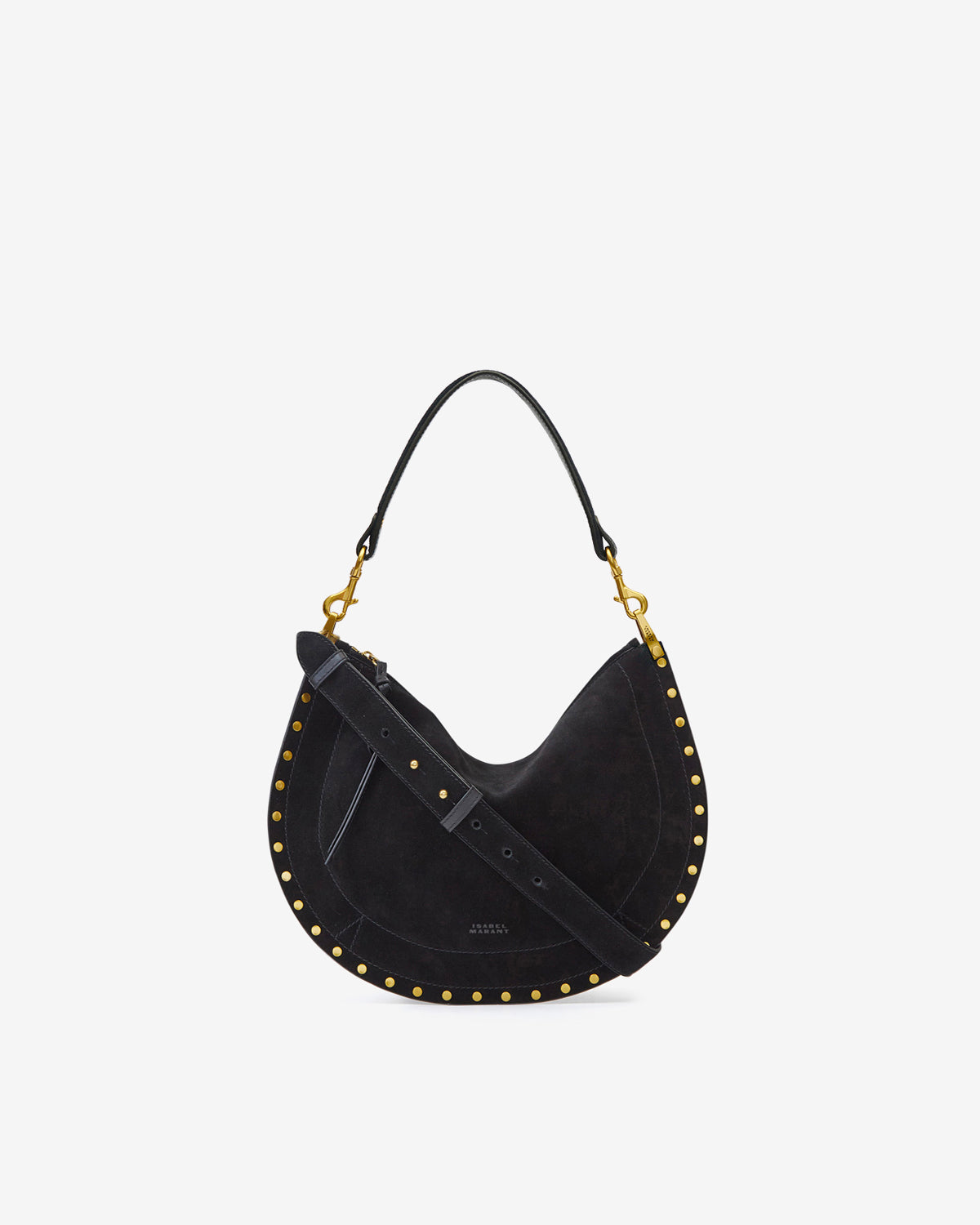 Isabel Marant Oskan Soft Zip sac cuir velours noir