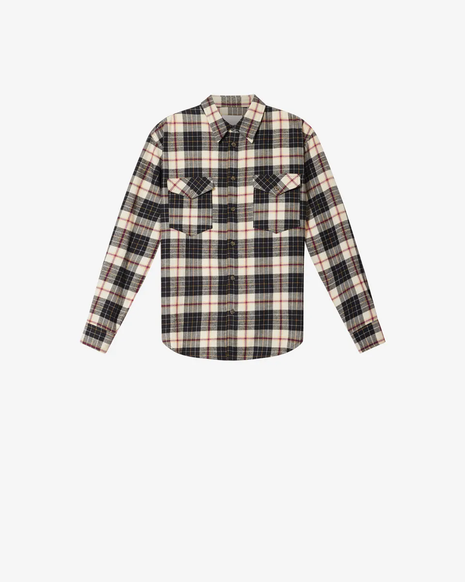 Isabel Marant Saul CH0366HC chemise carreaux écru noir