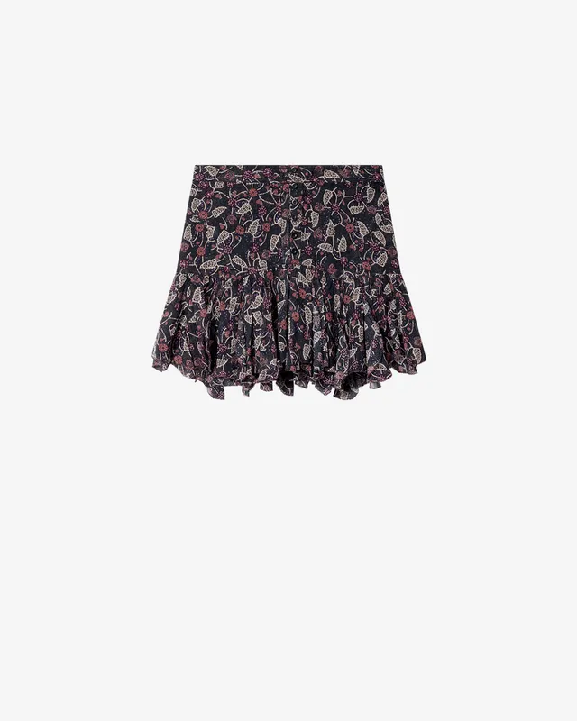 Isabel Marant Daneen jupe noir framboise coton