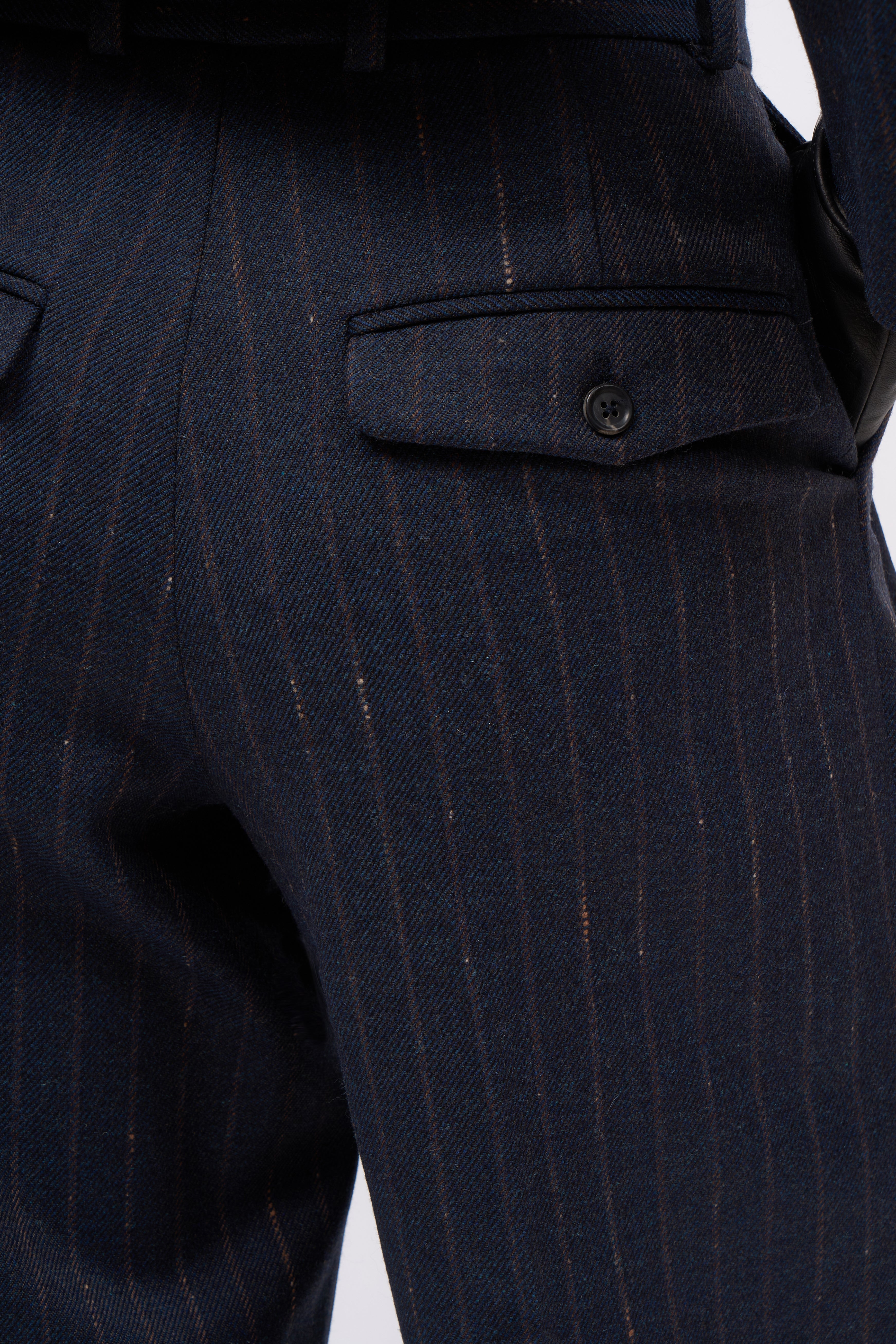 Paul & Joe Elfe pantalon large twill laine rayé à plis doublé