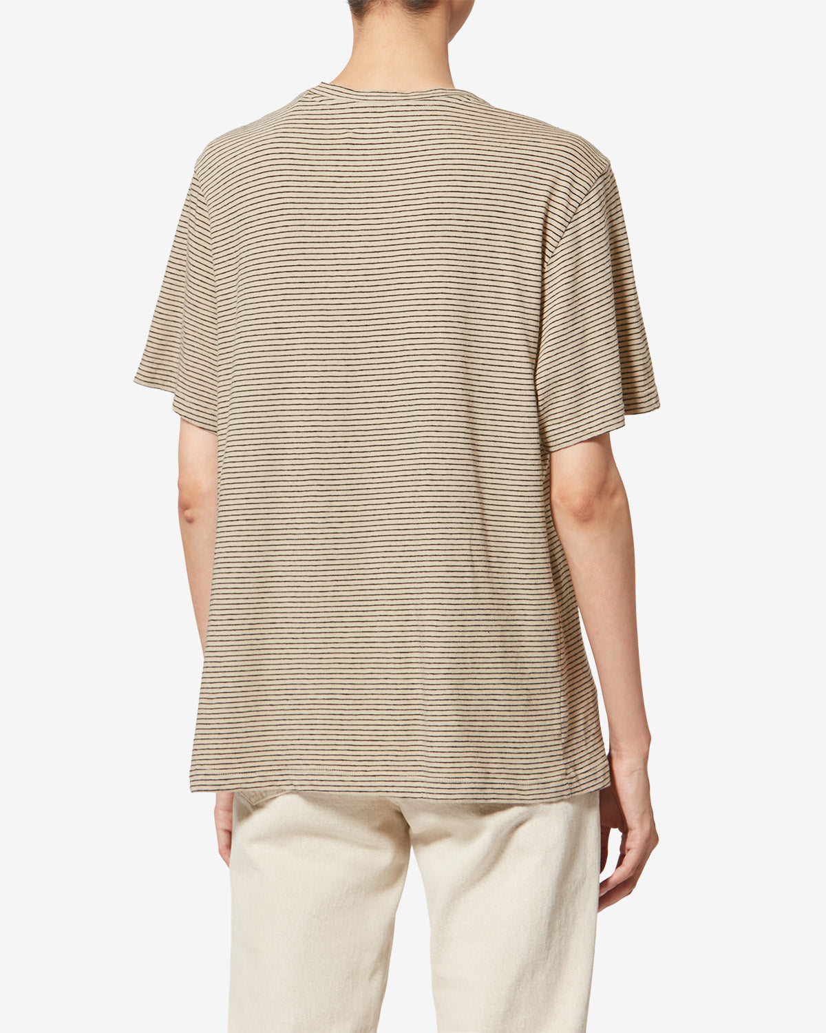 Isabel Marant Zewel TS0001FD-D1N02E t-shirt noir-beige lin