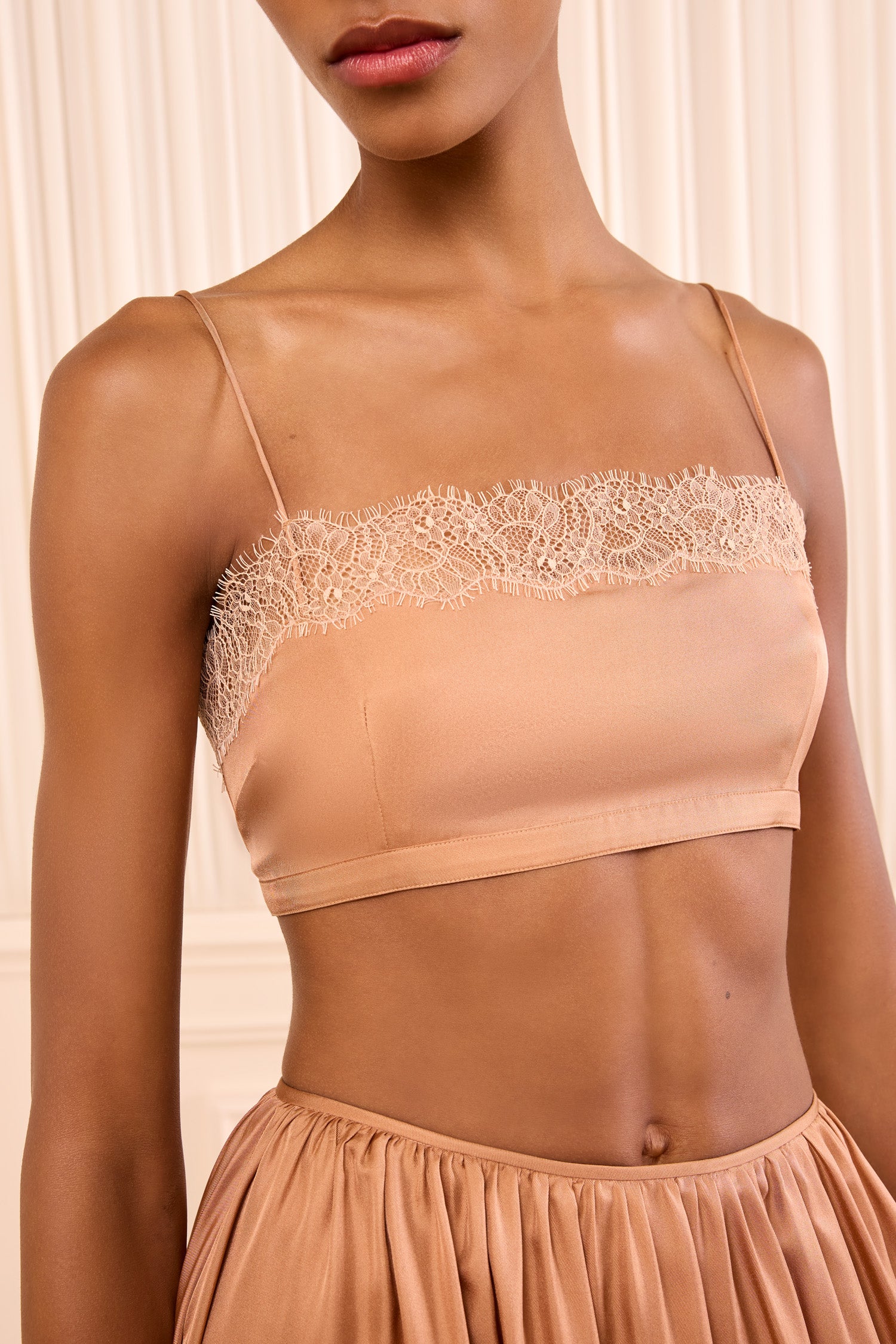 Ulla Johnson Leiko FA261801 bralette soie Macaroon dentelle