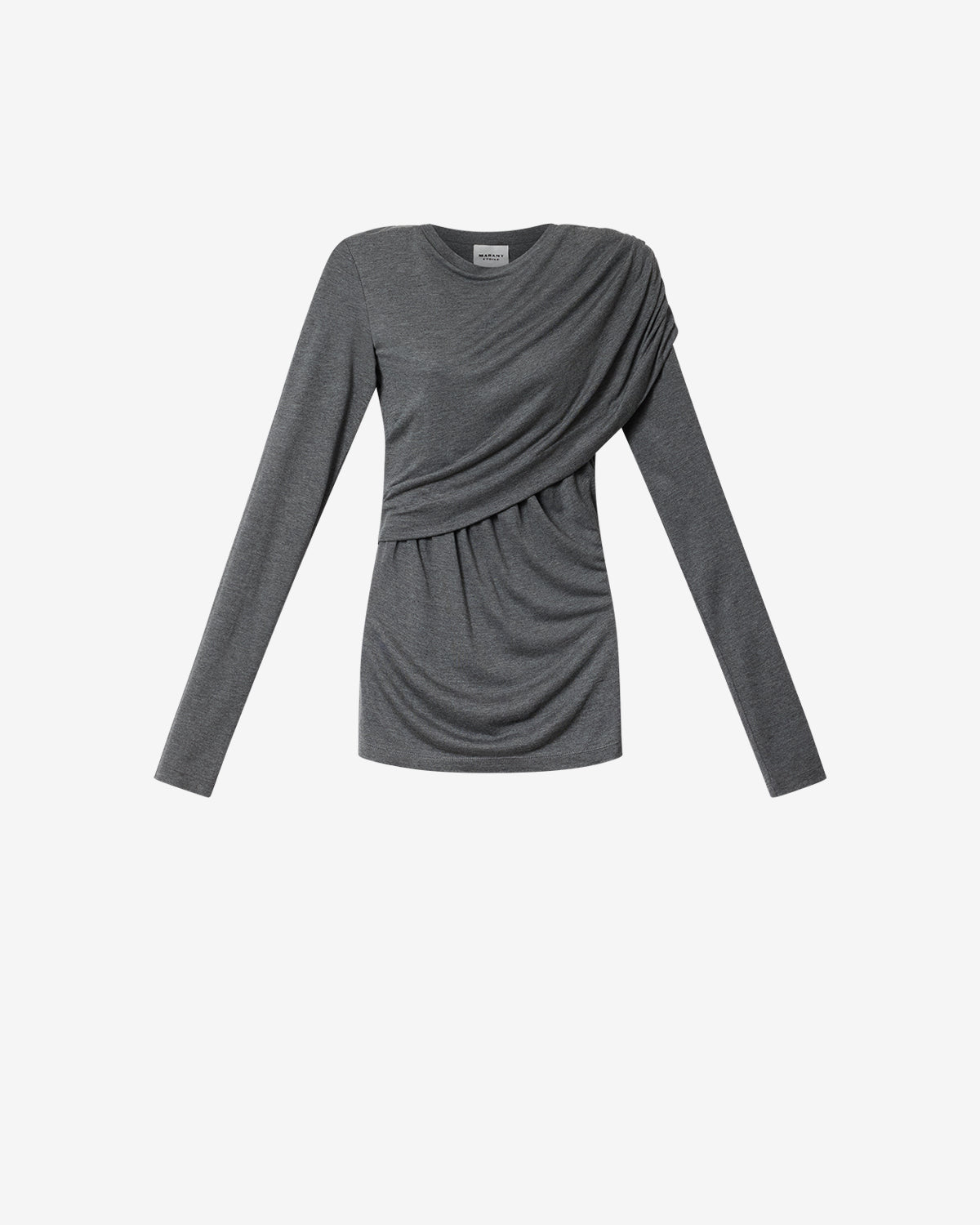 Isabel Marant Dressi HT0656FD top jersey gris drapé