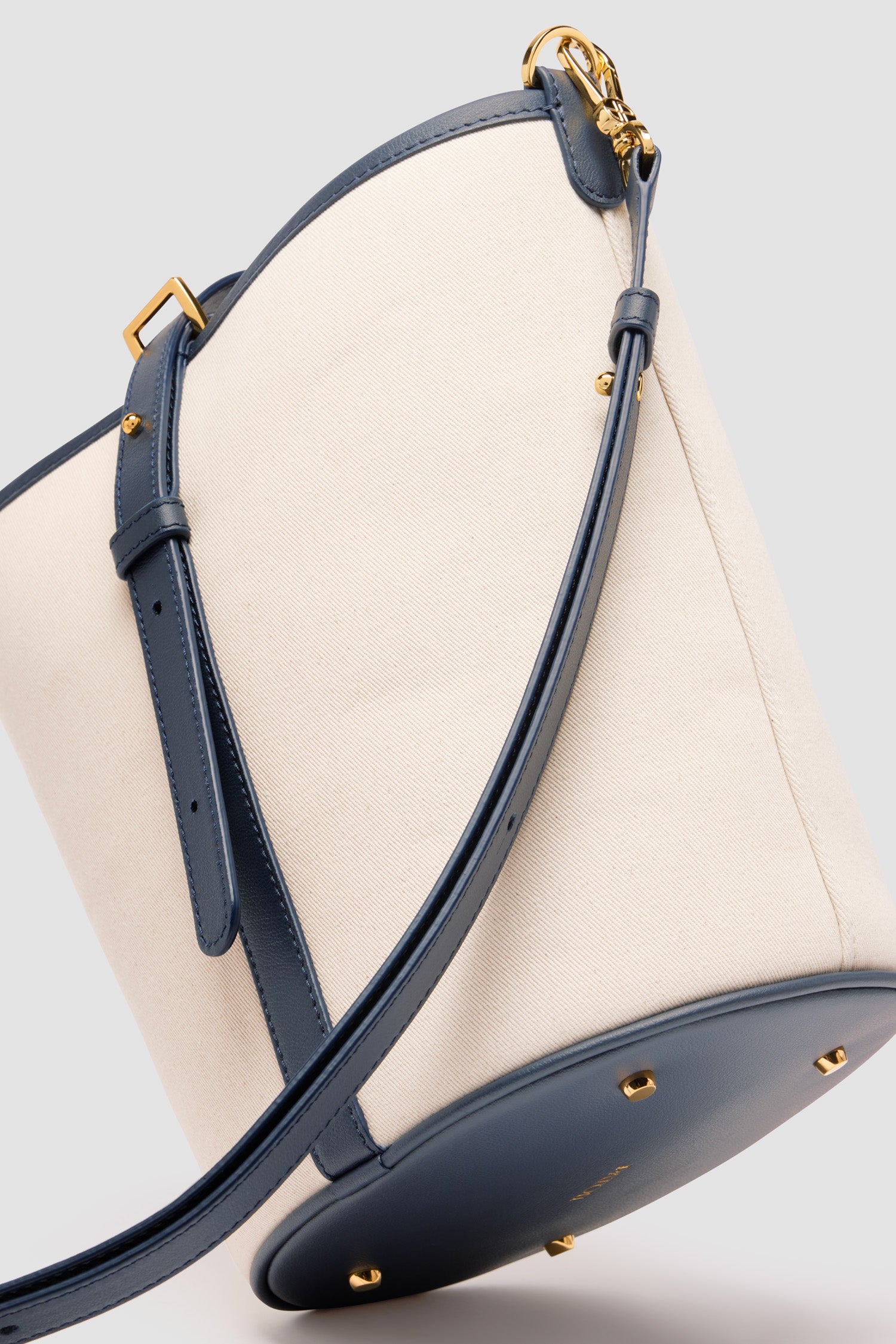 Patou Bags BA021 petit sac seau cuir toile bleu marine noir