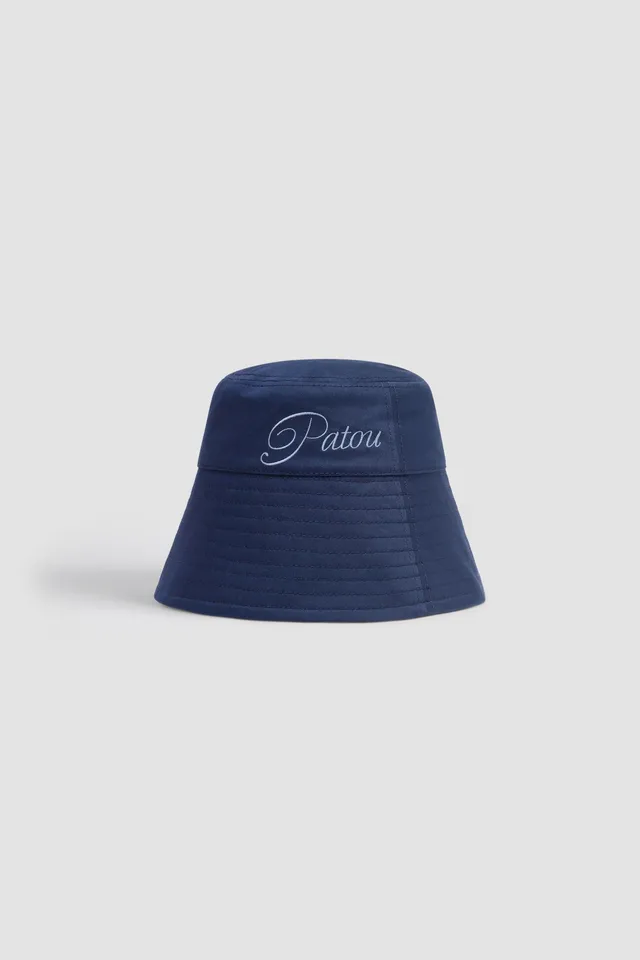 Patou AC101 bob coton logo brodé bleu Navy Black