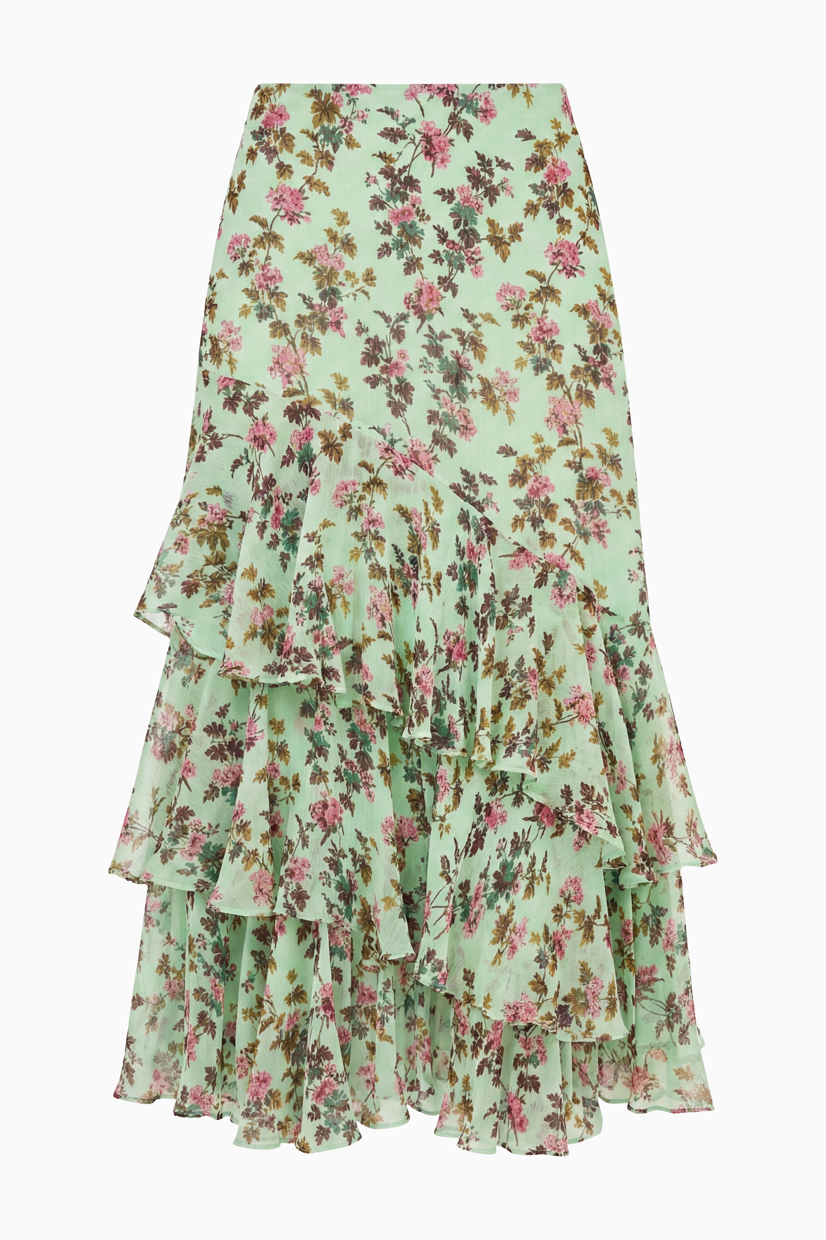 Ulla Johnson Meadow jupe midi soie verte opaline
